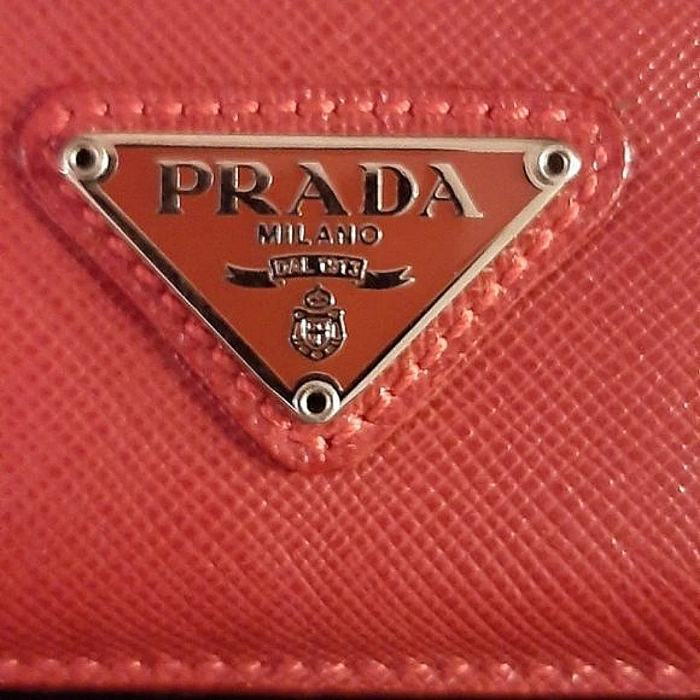Prada red leather
